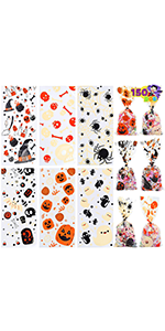 150PCS Halloween Cellophane Bags Rectangular