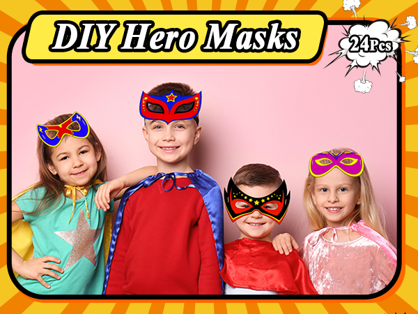 Color Your Own Super Theme hero Mask Craft 