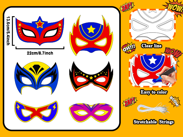 Color Your Own Super Theme hero Mask Craft 