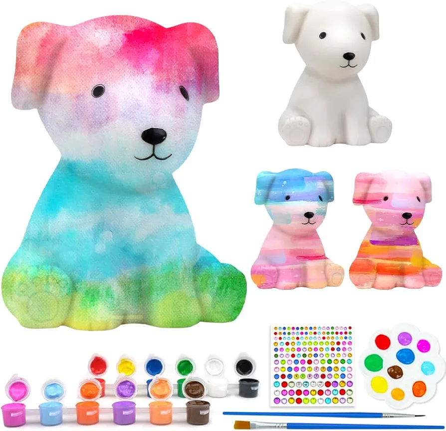 Paint Your Own Dog Lamp Kit 1pcs, DIY Dog Art Craft Painting Kits for Girls Boys Kid Age 4 5 6 7 8 9 10 11 12+, Art Supplies Creative Gifts for Easter, Birthday, Christmas, Party