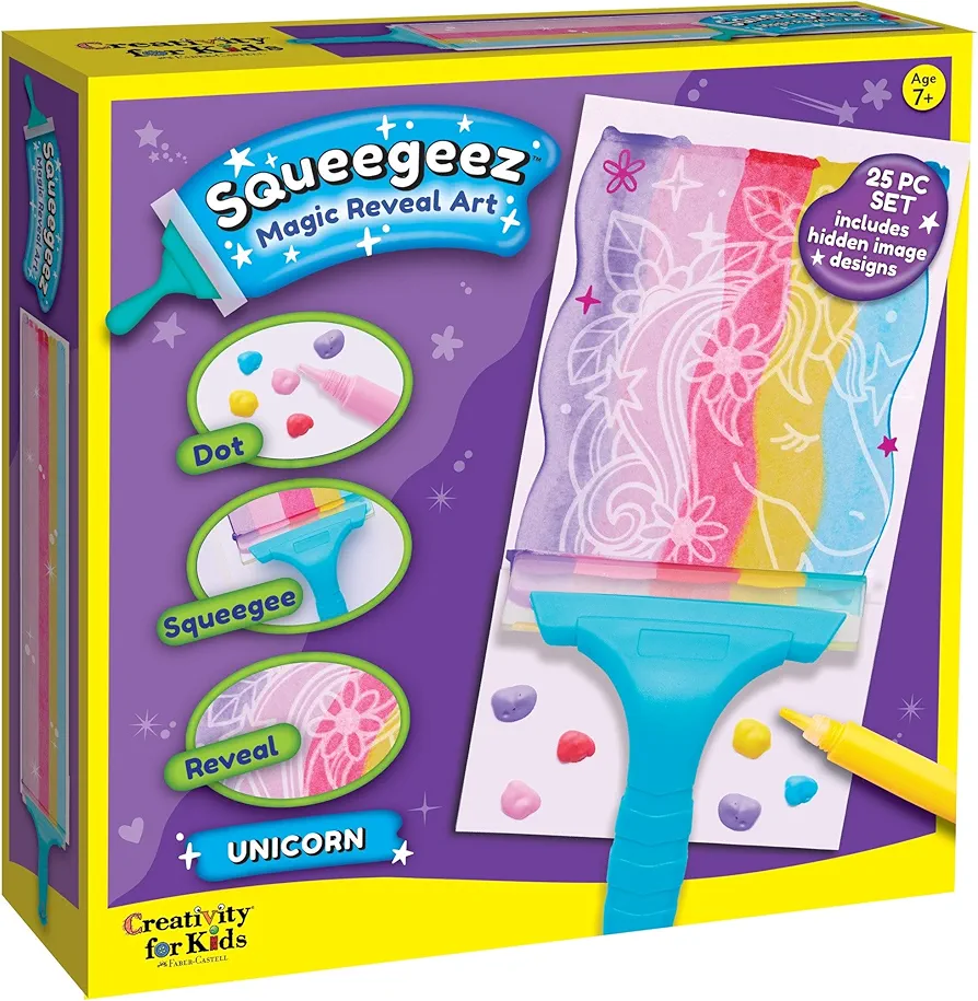 Creativity for Kids Squeegeez Magic Reveal Art Kit: Unicorn - Arts and Crafts Kit for Kids, Cool Unicorn Gifts for Girls and Boys Ages 7-12+