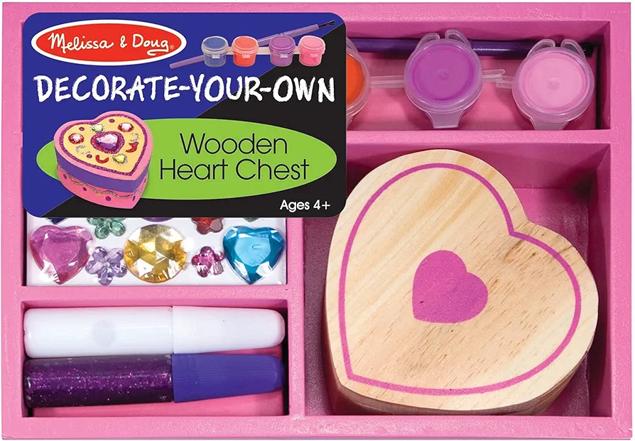 Melissa & Doug Decorate-Your-Own Wooden Heart Box Craft Kit