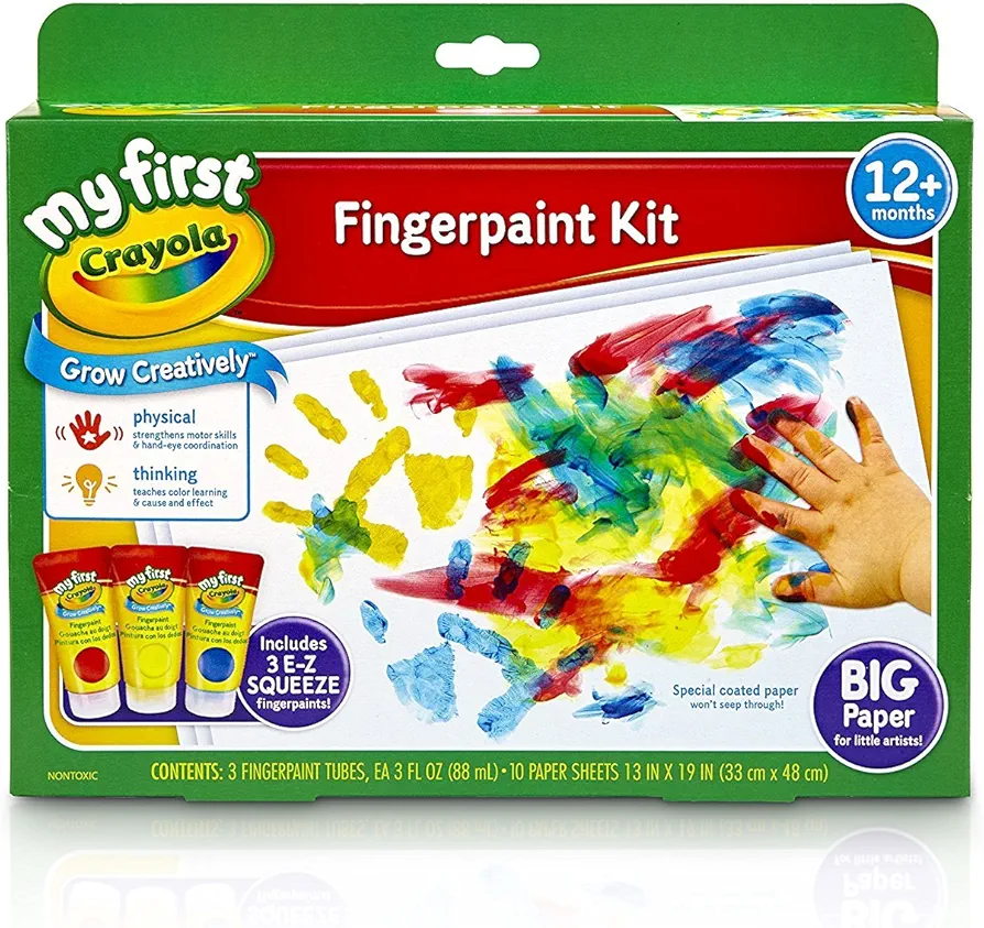 Crayola My First Fingerpaint Kit, Washable Paint, Gifts, Ages 1, 2, 3, 4, 5