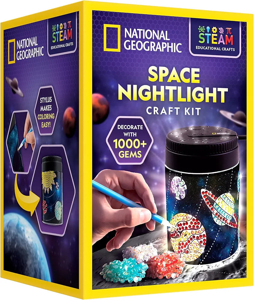 Diamond Painting Solar System Night Light - Make Your Own Night Light with 1000+ Gems to Decorate, Arts and Crafts Kits for Kids ages 8 9 10 11 12, DIY Space Gift, Planets for Kids