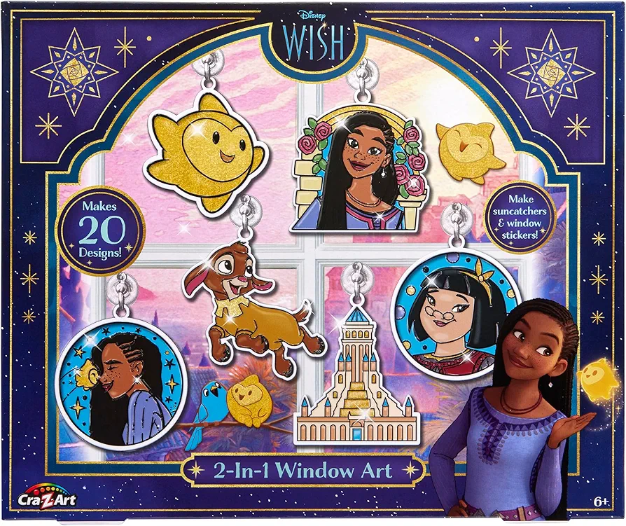 Cra-Z-Art Disney WISH! 2-in-1 Window Art Craft Kit, Ages 6 and up