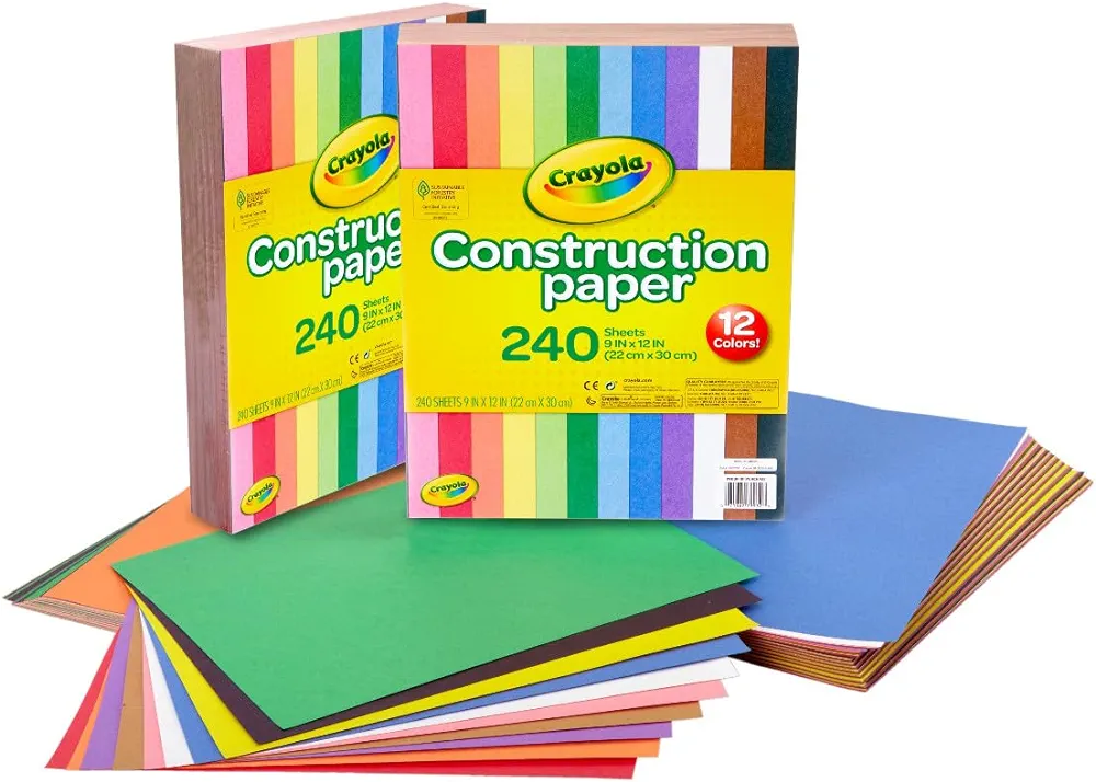 Crayola Construction Paper - 480ct (2pck), Bulk School Supplies For Kids, Classroom Supplies, Art Paper for Arts & Crafts