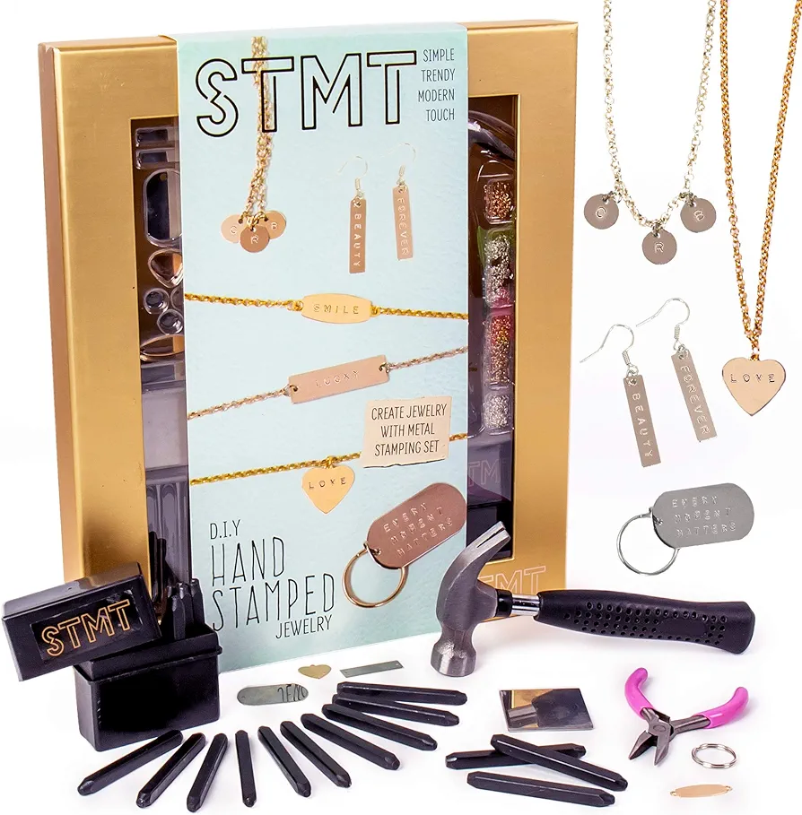 STMT D.I.Y. Hand Stamped , DIY Personalized Stamp Jewelry, Great Teenage Birthday Gift, Unique Handmade Jewelry & Name Plates, Bead Kits for Kids, Teens & Adults Ages 14+