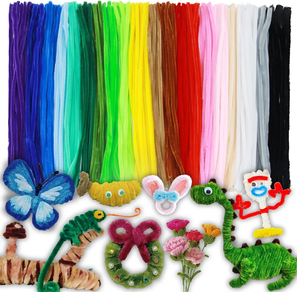 230PCS 20 Colors Pipe Cleaners Chenille Stems Art and Craft Supplies Colorful Thick Fuzzy Wire for Crafts Plant Ties