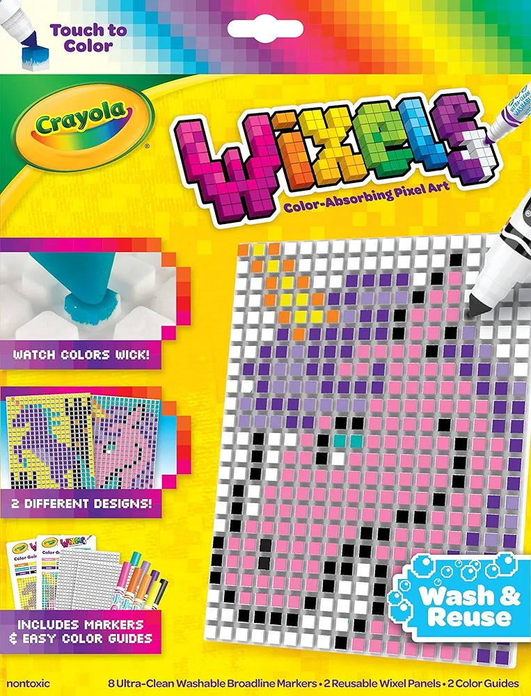 Crayola Wixels Unicorn Activity Kit, Pixel Art Coloring Set, Animal Coloring, Arts & Crafts, Gift for Kids, Ages 6, 7, 8